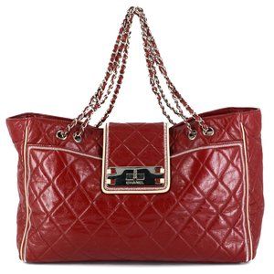 CHANEL Lambskin Quilted Large East West Tote